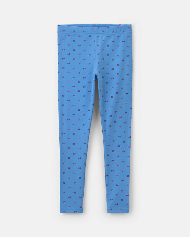 Filles - Legging extensible &agrave; motif n&oelig;ud - Bleu, image 1 sur 3 diapositives