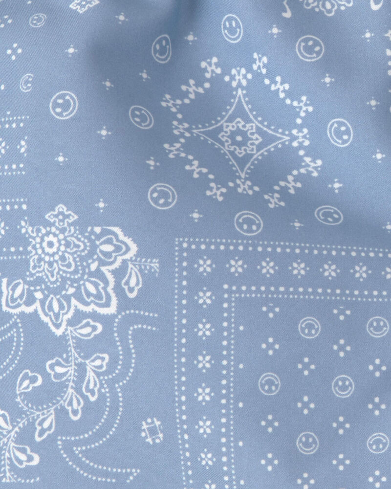 Tout-petit gar&ccedil;on - Short maillot de bain &agrave; motif bandana floral - Bleu, image 3 sur 3 diapositives