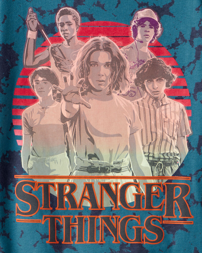 Kid Stranger Things Tie-Dye Short-Sleeve Graphic Tee - Black, image 2 of 2 slides