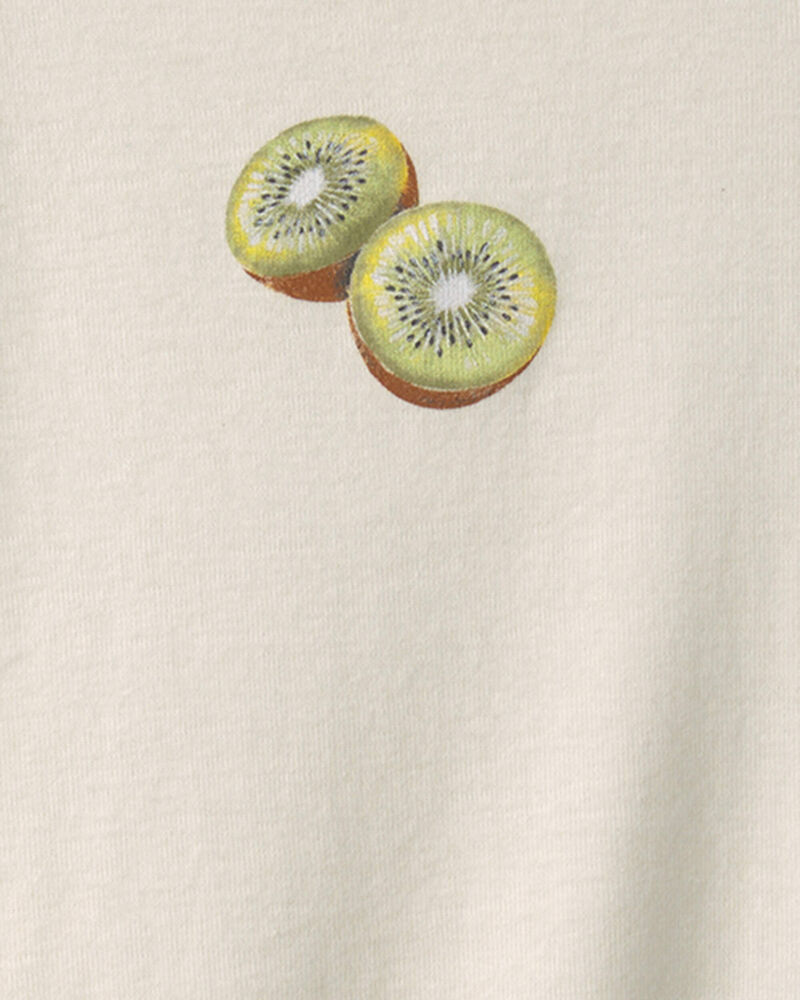 Filles - T-shirt c&ocirc;tel&eacute; &agrave; motif kiwi - Ivoire, image 2 sur 2 diapositives