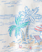 Baby Boy Beach  Short-Sleeve Romper - White, image 2 of 3 slides