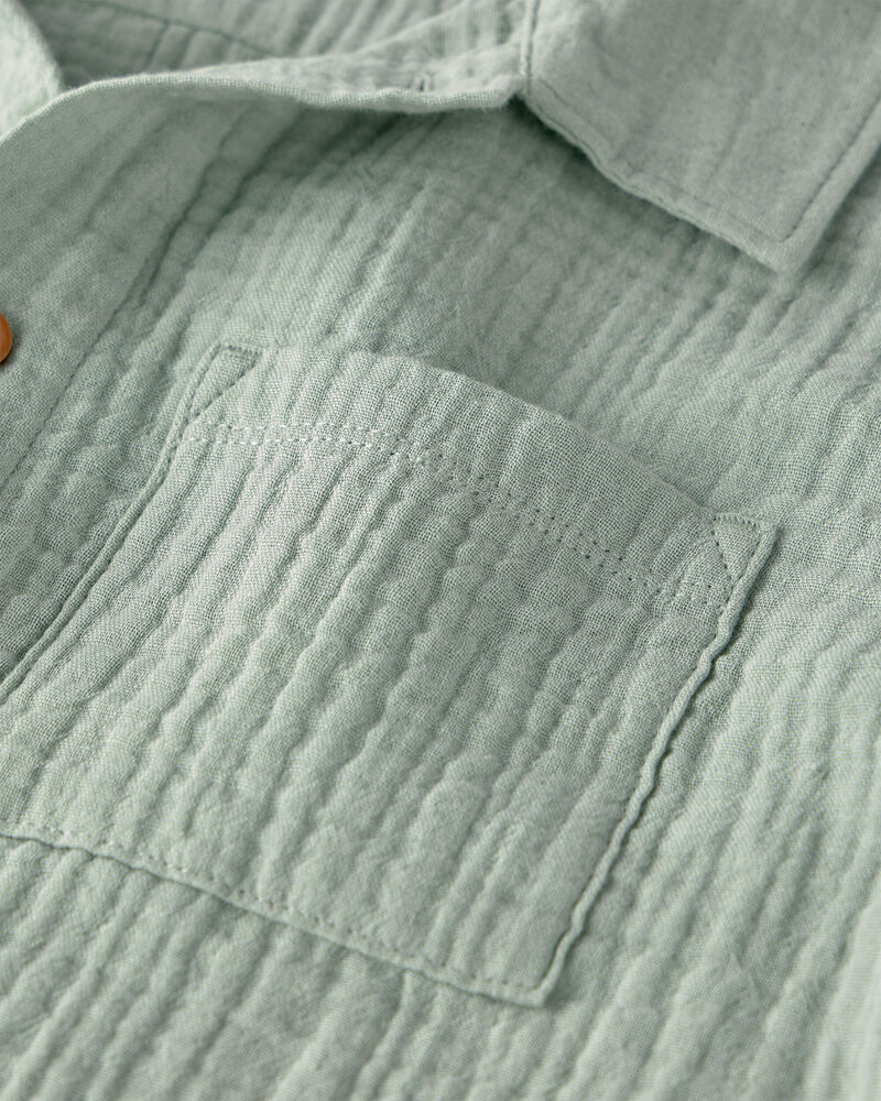 Boys 2-Piece Organic Cotton Gauze Set in Green, image 3 of 5 slides