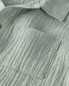 Boys 2-Piece Organic Cotton Gauze Set in Green, image 3 of 5 slides