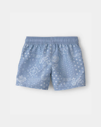Toddler Boy Bandana Swim Trunks - Blue, 
