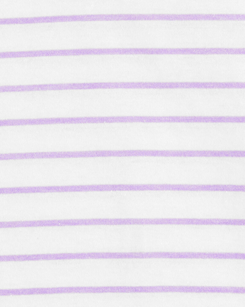 Kid Striped Short-Sleeve Fashion Top - Purple, image 2 of 3 slides