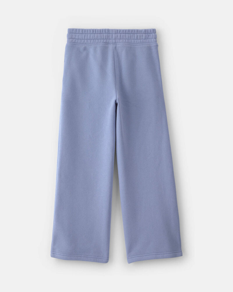 Girls Fleece Wide-Leg Active Pants - Blue, image 2 of 4 slides