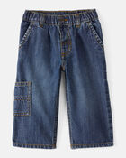 Baby Boy Wide-Leg Carpenter Denim Jeans - Medium Wash, image 1 of 4 slides