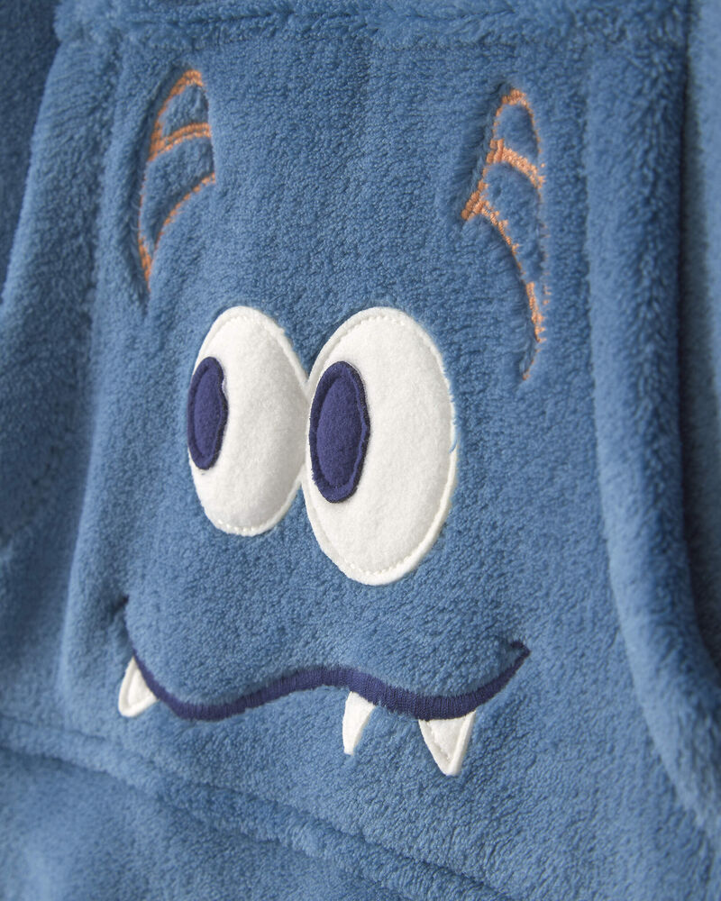 Boys Monster Fleece Loose Fit Pyjama Hoodie - Blue, image 2 of 5 slides