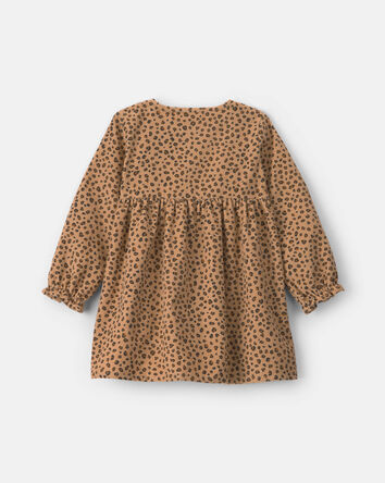 Toddler Girl Leopard Corduroy Long-Sleeve Dress - Brown, 