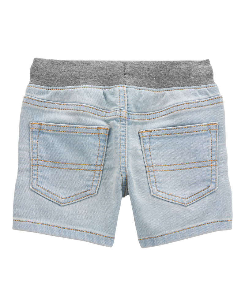 Toddler Pull-On Denim Shorts - Light Blue Wash, image 4 of 7 slides