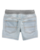 Toddler Pull-On Denim Shorts - Light Blue Wash, image 4 of 7 slides