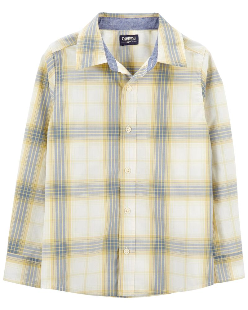 Plaid Button-Front Shirt, image 1 of 3 slides
