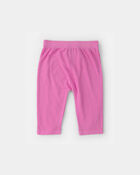 B&eacute;b&eacute; fille - Emballage 2 pantalons &agrave; enfiler PurelySoft, flamant - Rose/Ivoire, image 2 sur 5 diapositives