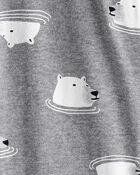 Baby Boy Polar Bear Cotton Snug Fit 2-Way Zip Footie 1-Piece Pyjamas - Grey, image 3 of 5 slides
