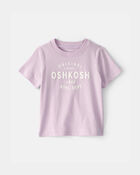 B&eacute;b&eacute; fille - T-shirt &agrave; manches courtes &agrave; imprim&eacute; logo OskKosh - Mauve, image 1 sur 3 diapositives