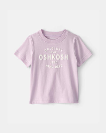 B&eacute;b&eacute; fille - T-shirt &agrave; manches courtes &agrave; imprim&eacute; logo OskKosh - Mauve, 