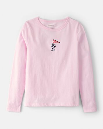 Filles - Haut &agrave; manches longues Snoopy des Peanuts - Rose, 
