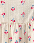 Baby Girl Floral Seersucker Dress - Cream/Red, image 4 of 5 slides