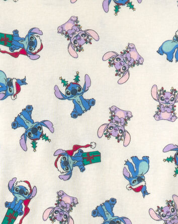 Kids 2-Piece Stitch Christmas 100% Cotton Snug Fit Pyjama Set - Ivory, 