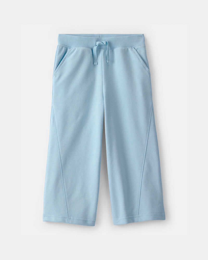 Toddler Girl French Terry Wide-Leg Pants - Blue, image 1 of 4 slides