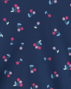 Filles - D&eacute;bardeur &agrave; motif floral - Bleu marine, image 2 sur 2 diapositives