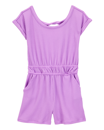 Kid Ribbed Textured Romper - Purple, 