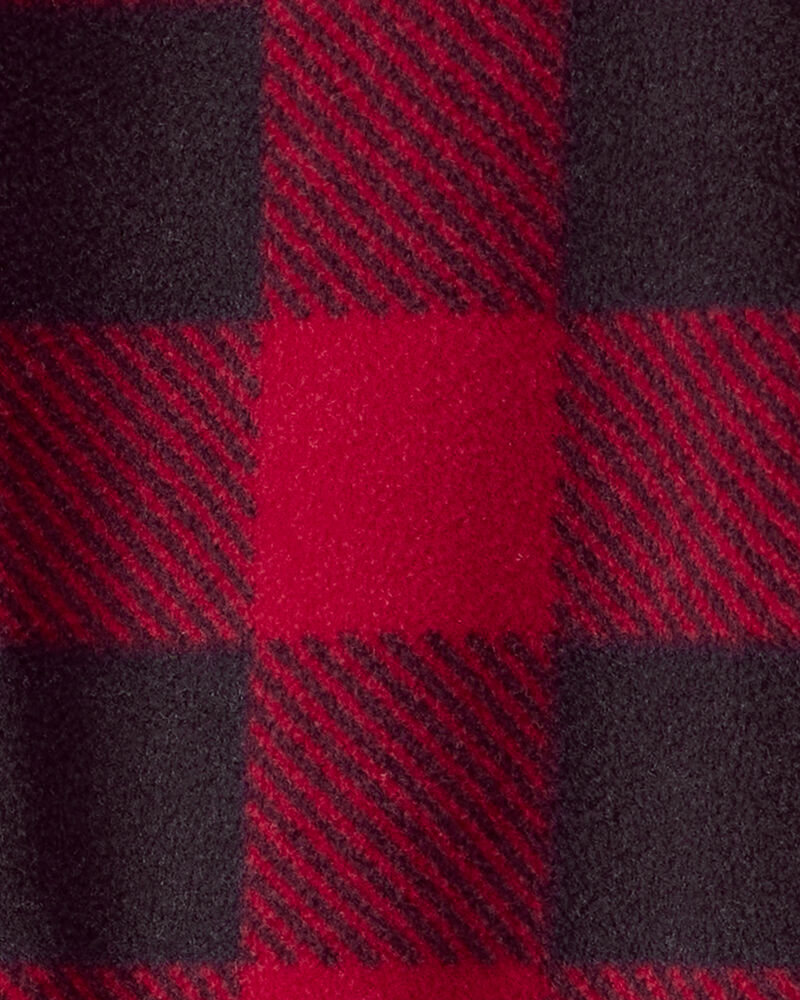 Baby Plaid Print Reindeer Christmas Loose Fit Long-Sleeve Sleeper - Red, image 3 of 5 slides