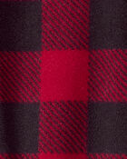 Baby Plaid Print Reindeer Christmas Loose Fit Long-Sleeve Sleeper - Red, image 3 of 5 slides