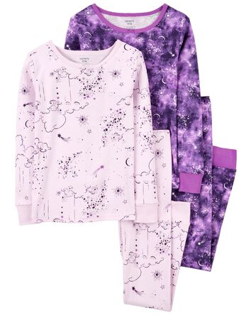 4-Piece Space 100% Snug Fit Cotton Pyjamas, 