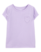 Baby Heart Pocket Short-Sleeve Fashion Top - Purple, image 1 of 4 slides