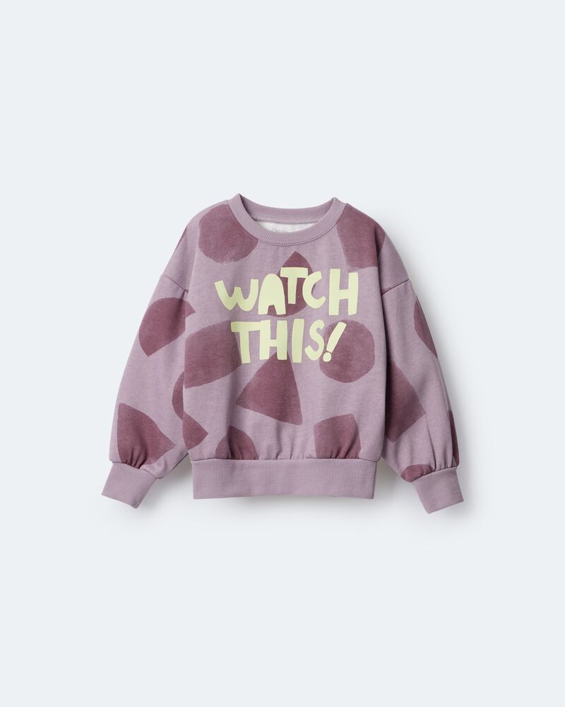 Toddler Watch This!' Shapes Dolman-Sleeve Sweatshirt - Mauve, image 2 of 6 slides