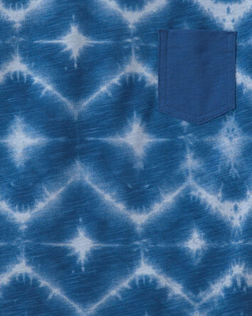 Boys Geometric Tie-Dye Pocket Tee - Blue, 