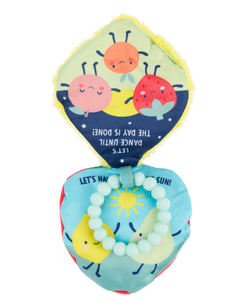 Livre en peluche sur les fruits et ensemble de jouets de dentition, 