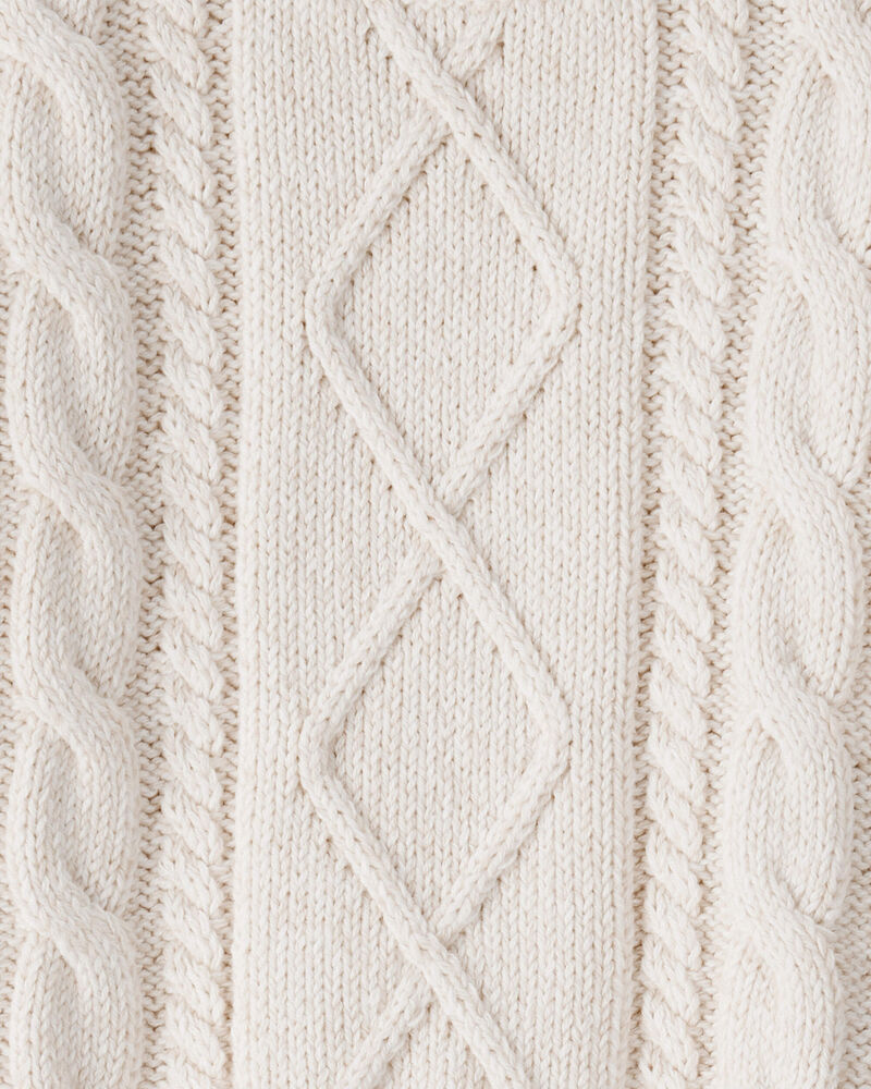 Baby Organic Cotton Cable Knit Sweater, image 4 of 4 slides