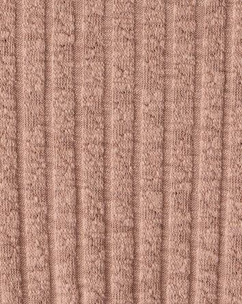 Girls Cinched Rib Top - Brown, 