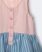 Toddler Girl Tiered Drop-Waist Dress in Stripes - Blue/Purple, image 5 of 5 slides
