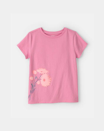 Filles - T-shirt &agrave; motif de fleurs - Rose, 