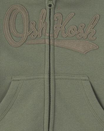 Baby Boy Oshkosh Logo Fleece Zip Hoodie - Green, 