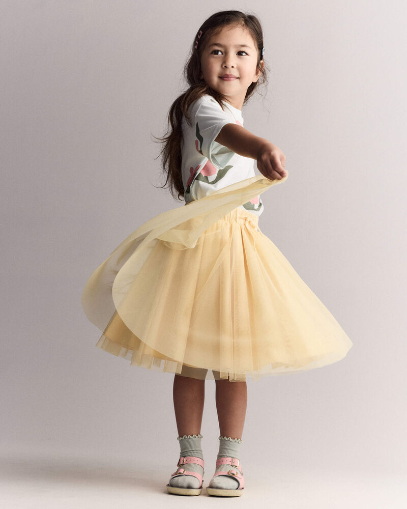 Tout-petit fille - Jupe midi Avenue Twirl&trade; avec tulle - Jaune, image 1 sur 6 diapositives