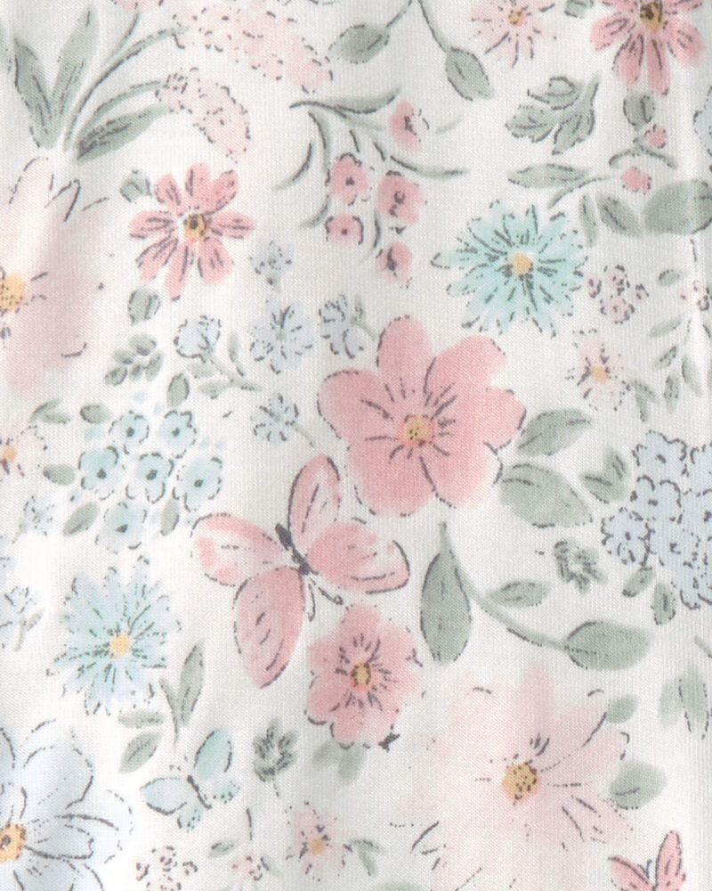 Baby Girl Butterfly Garden PurelySoft 2-Way Zip 1-Piece Pajama, image 4 of 7 slides