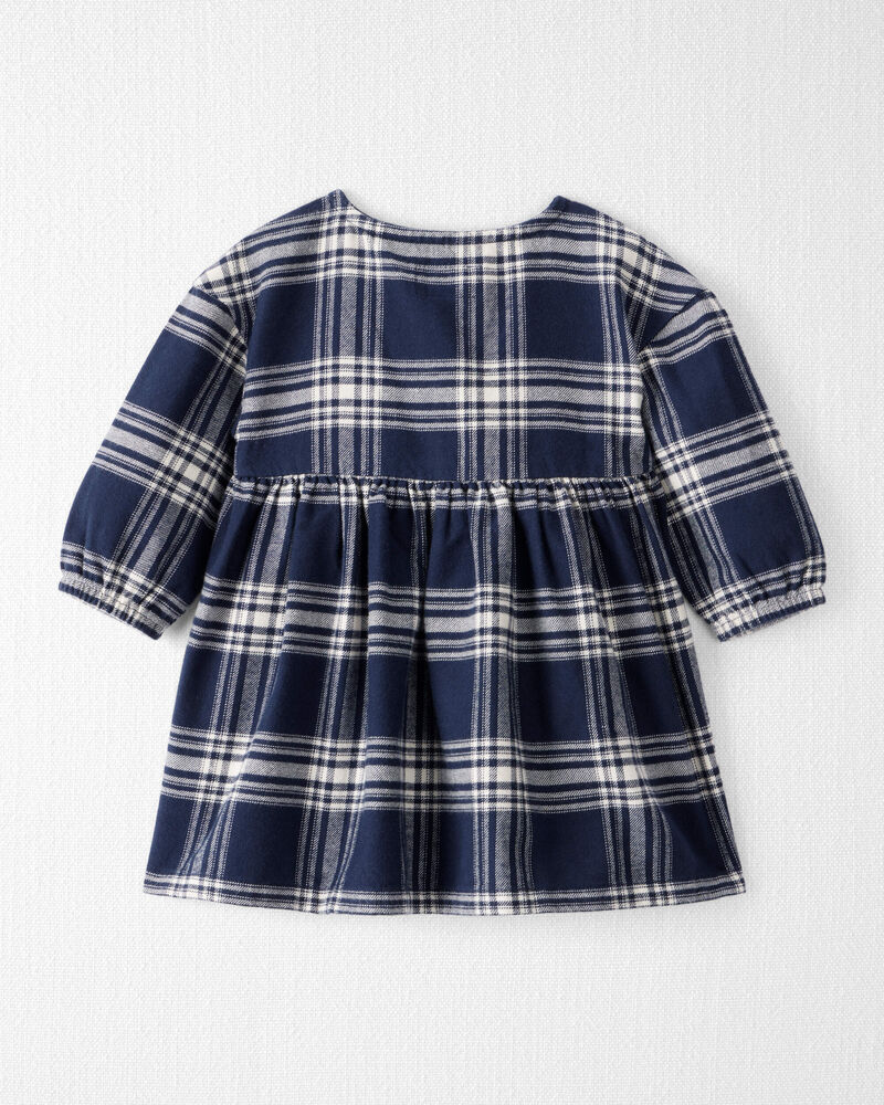 Baby Girl Organic Cotton Flannel Dress, image 2 of 6 slides