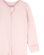 Baby Girl Solid 2-Way Zip PurelySoft Sleeper Pyjamas - Light Pink, image 3 of 6 slides