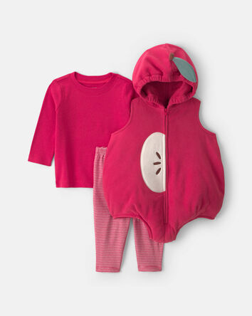Baby 3-Piece Apple Halloween Long-Sleeve Costume - Red, 