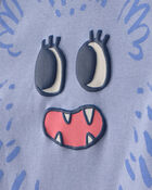 Baby Girl 4-Piece Monster 100% Cotton Snug Fit Pyjama Set - Blue/Cream, image 2 of 7 slides