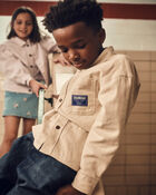 Boys Utility Button-Down Shirt - Beige, image 4 of 10 slides