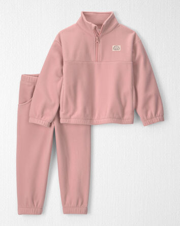 Toddler Girl 2-Piece Recycled Microfleece Top & Pant Set, 