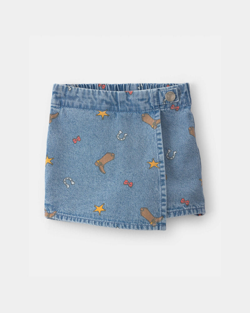 Baby Girl Pixar&copy; Toy Story Chambray Skort - Medium Wash, image 1 of 5 slides