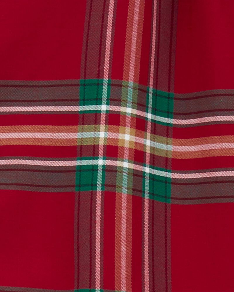 Kid Plaid Sateen Holiday Dress, image 3 of 6 slides