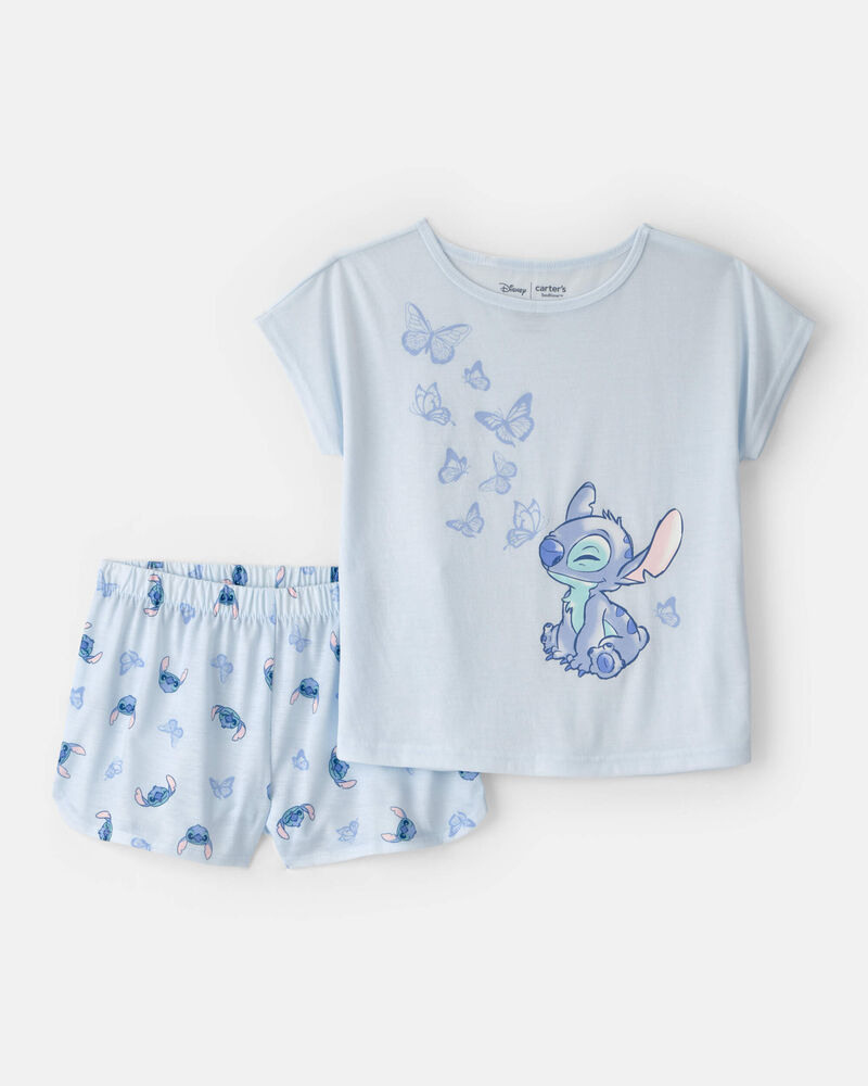 Filles - Pyjama 2 pi&egrave;ces &agrave; manches courtes Disney&copy; Lilo & Stitch - Bleu, image 1 sur 5 diapositives