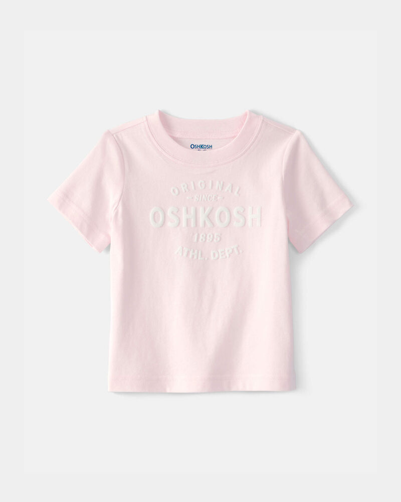 B&eacute;b&eacute; fille - T-shirt &agrave; manches courtes &agrave; imprim&eacute; logo OskKosh - Rose, image 1 sur 3 diapositives
